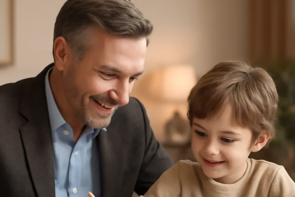 Couple échangeant un mot tendre dans une cuisine familiale