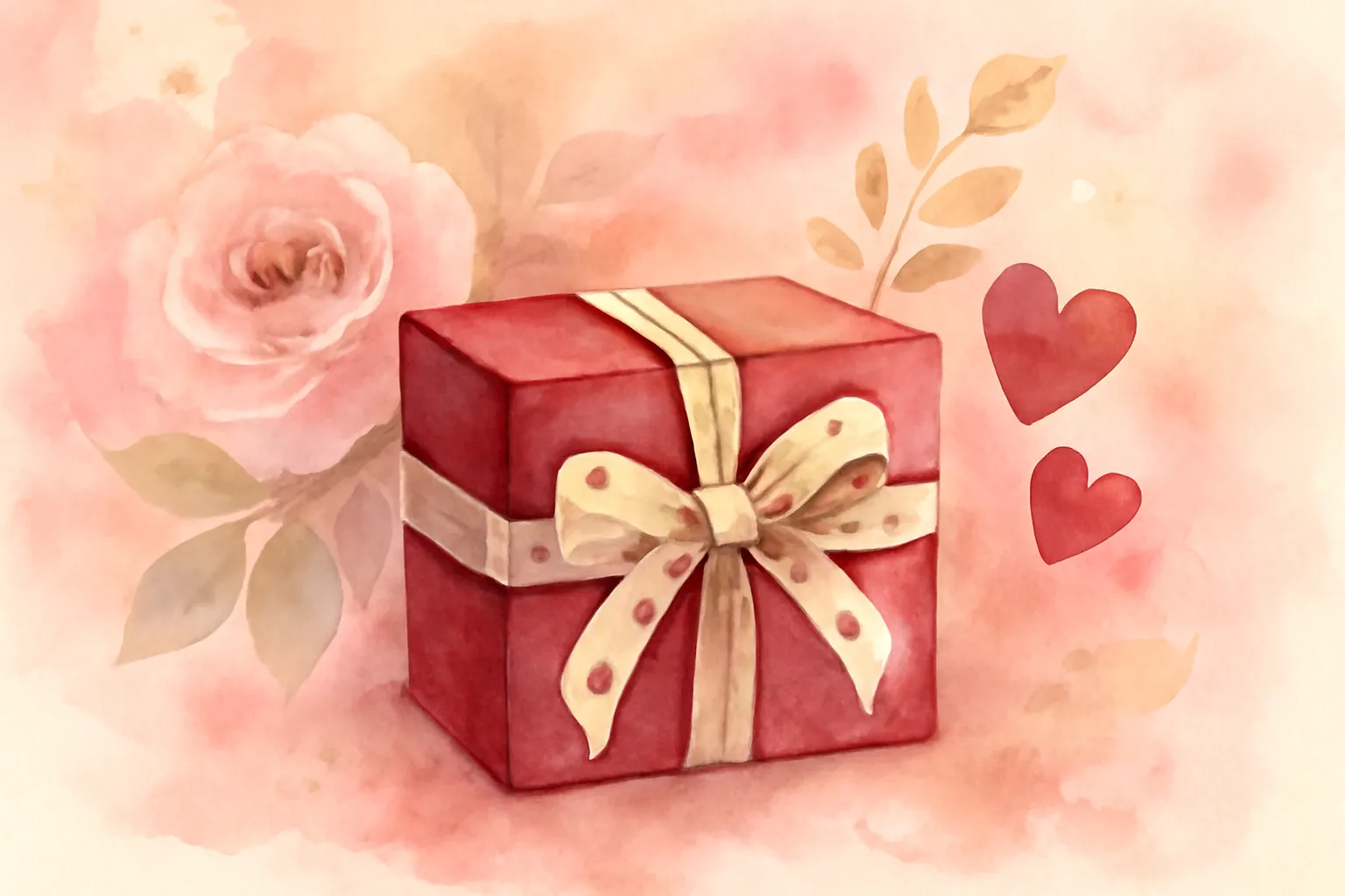 Cadeau de Saint-Valentin emballé avec un ruban rouge et une carte d'amour
