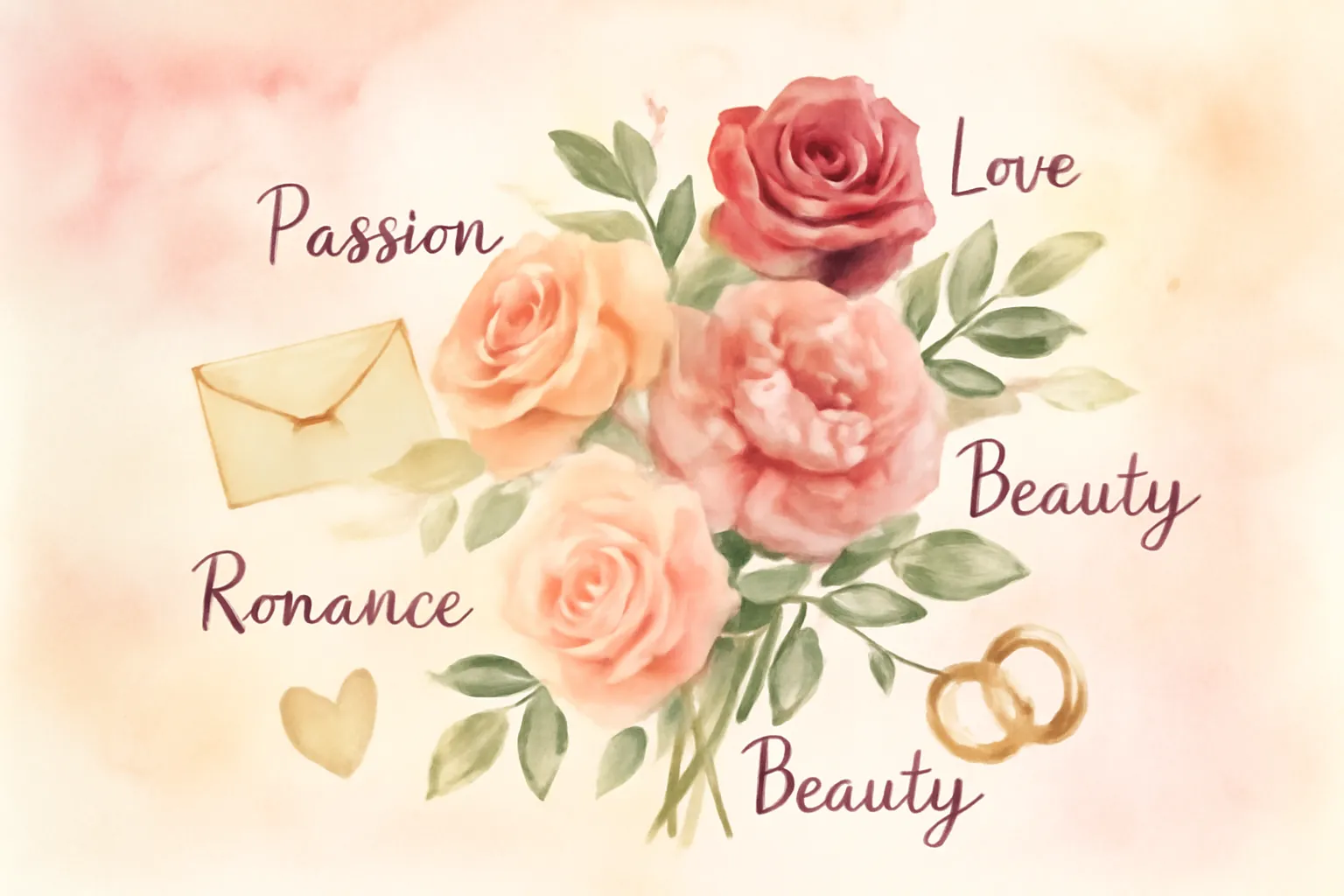 Bouquet de roses de différentes couleurs symbolisant le langage des fleurs