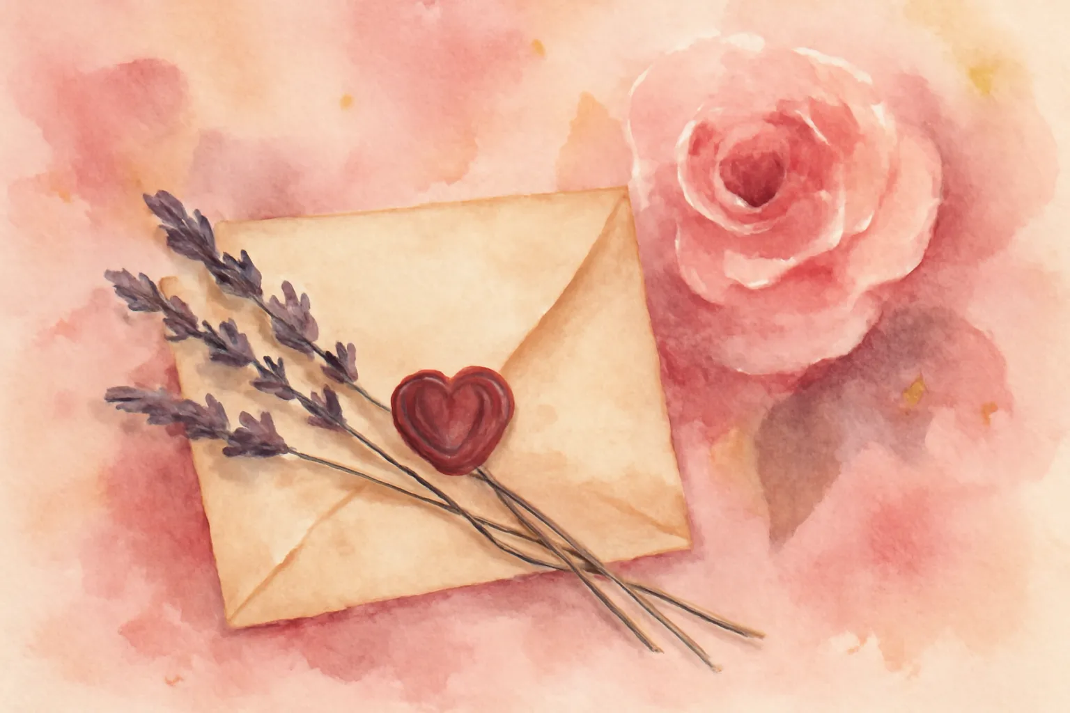 Lettre d'excuses manuscrite avec une rose posée dessus