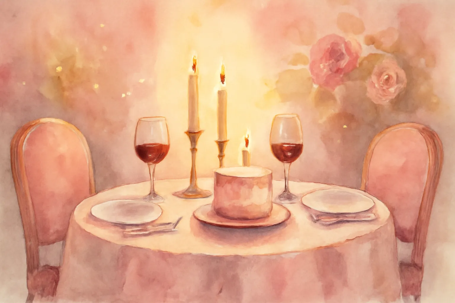 Couple célébrant un anniversaire avec des bougies et des roses