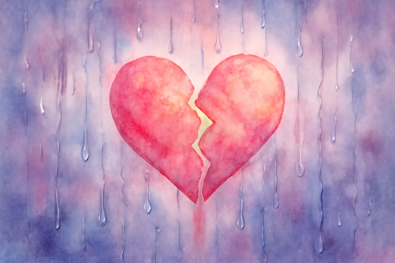 Cœur brisé symbolisant la douleur d'une rupture amoureuse