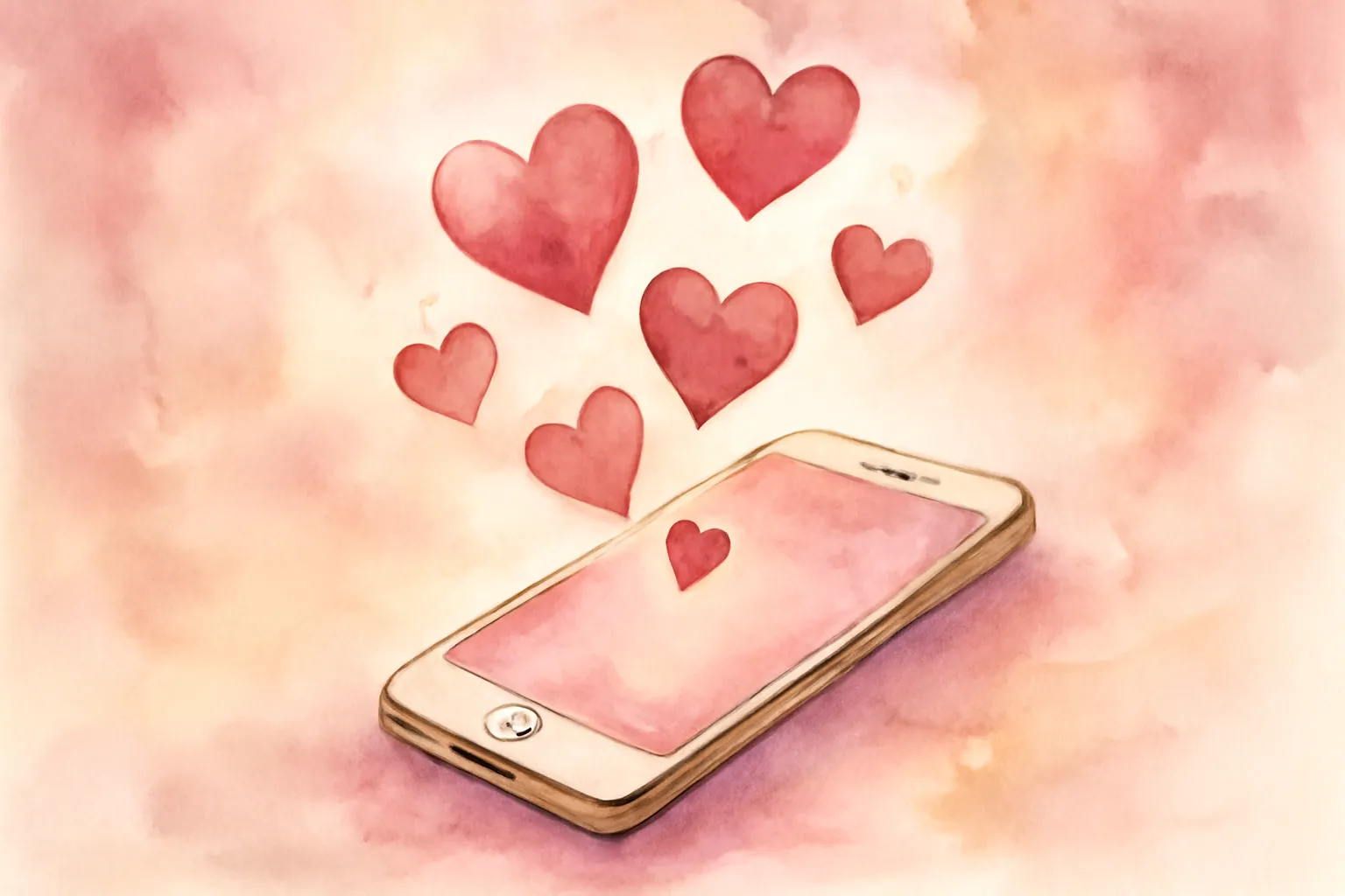 Échange de SMS de séduction sur un écran de téléphone