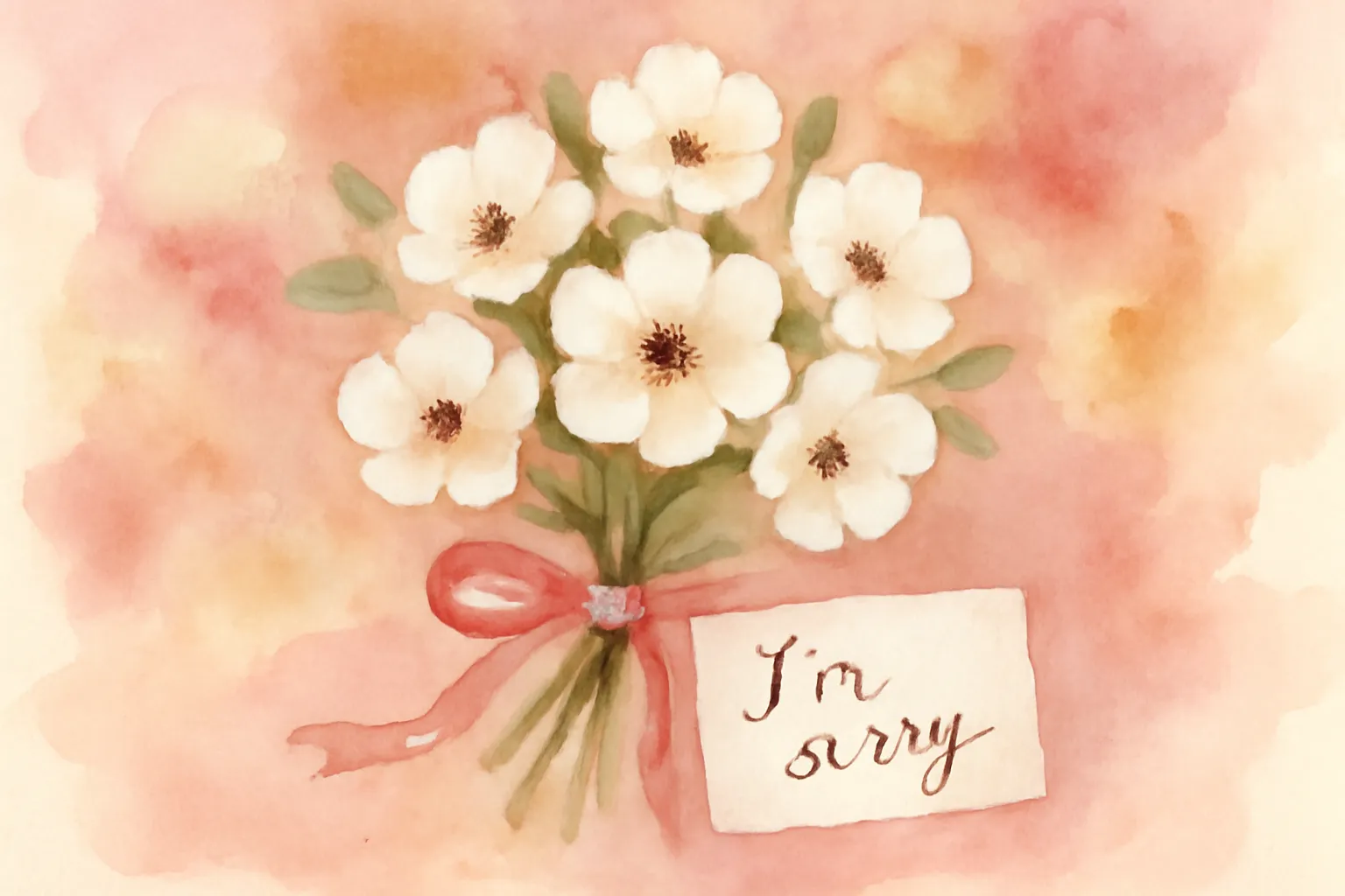 Message d'excuses en amour avec une rose et une lettre de pardon