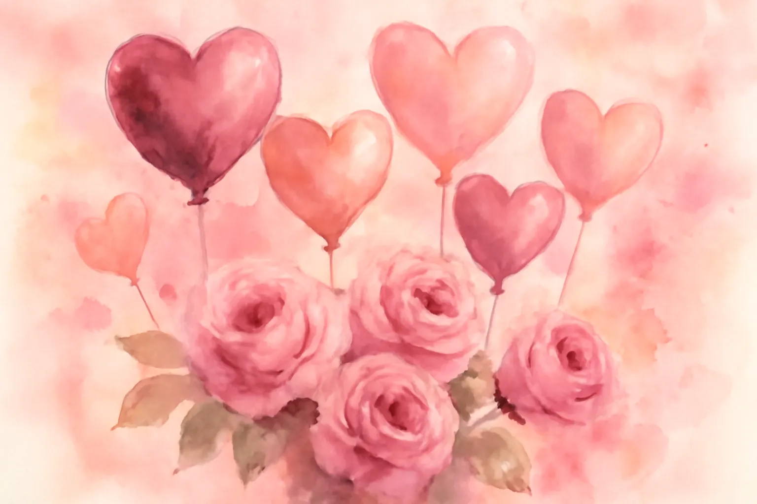 Couple échangeant des messages de Saint-Valentin avec des cœurs et des roses rouges