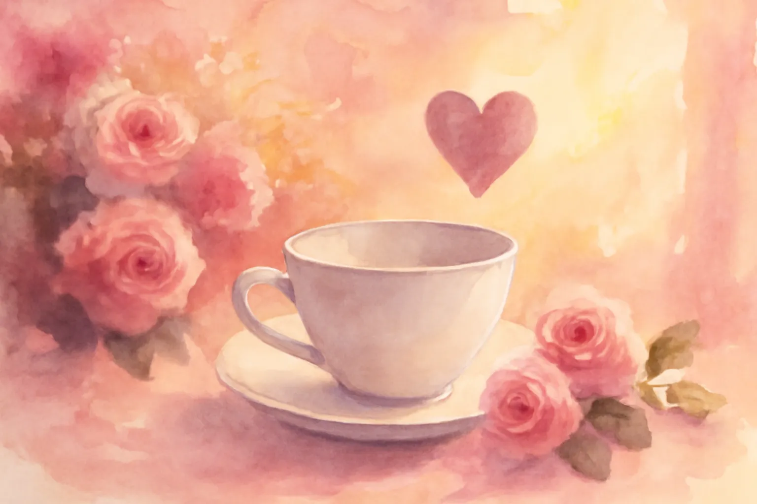 Tasse de café matinale à côté d'un téléphone affichant un message d'amour