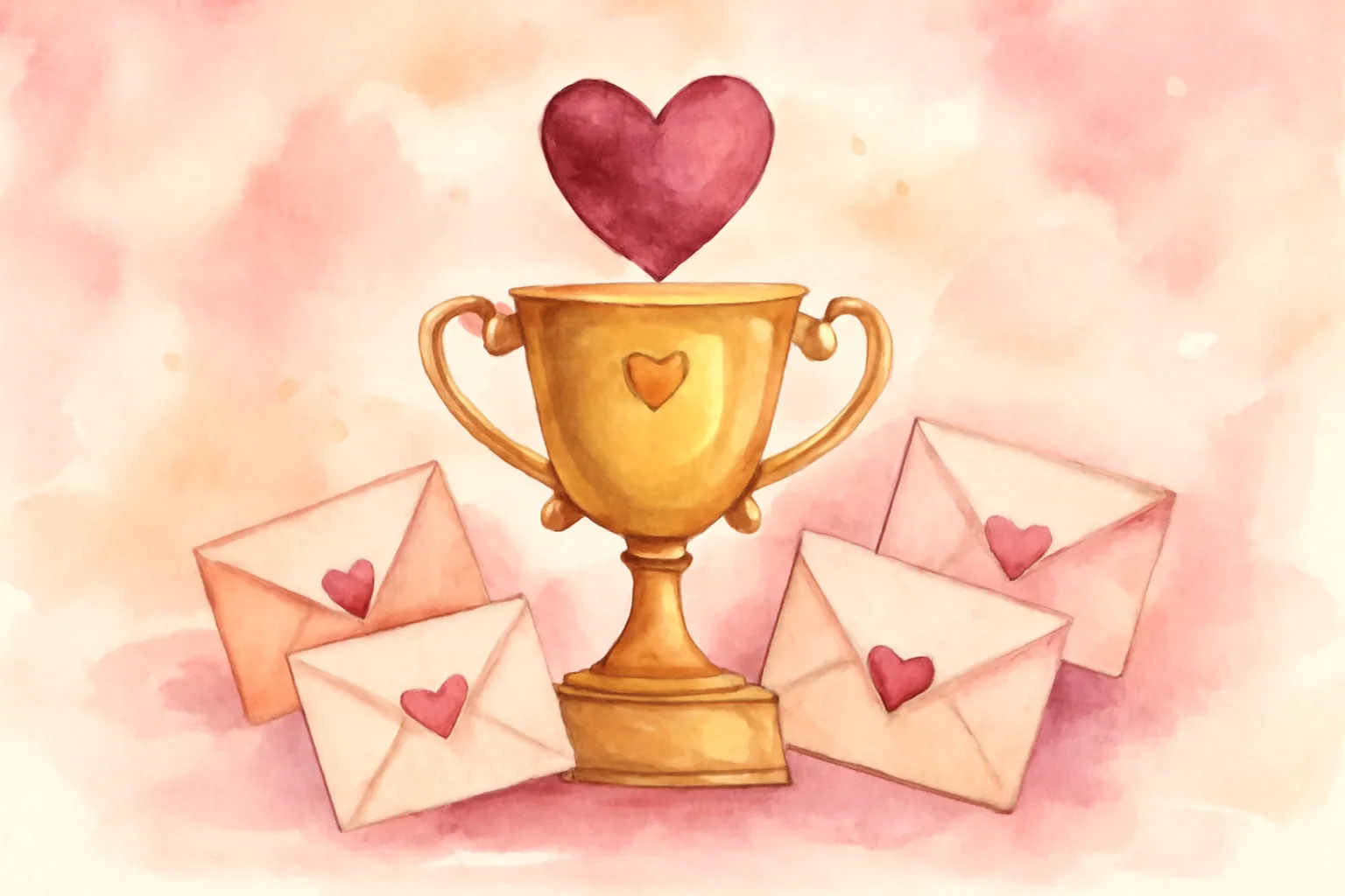 Collection de lettres d'amour empilées formant un cœur symbolisant les 100 plus beaux messages